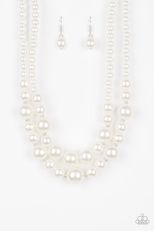 Paparazzi - The More The Modest - White Necklace