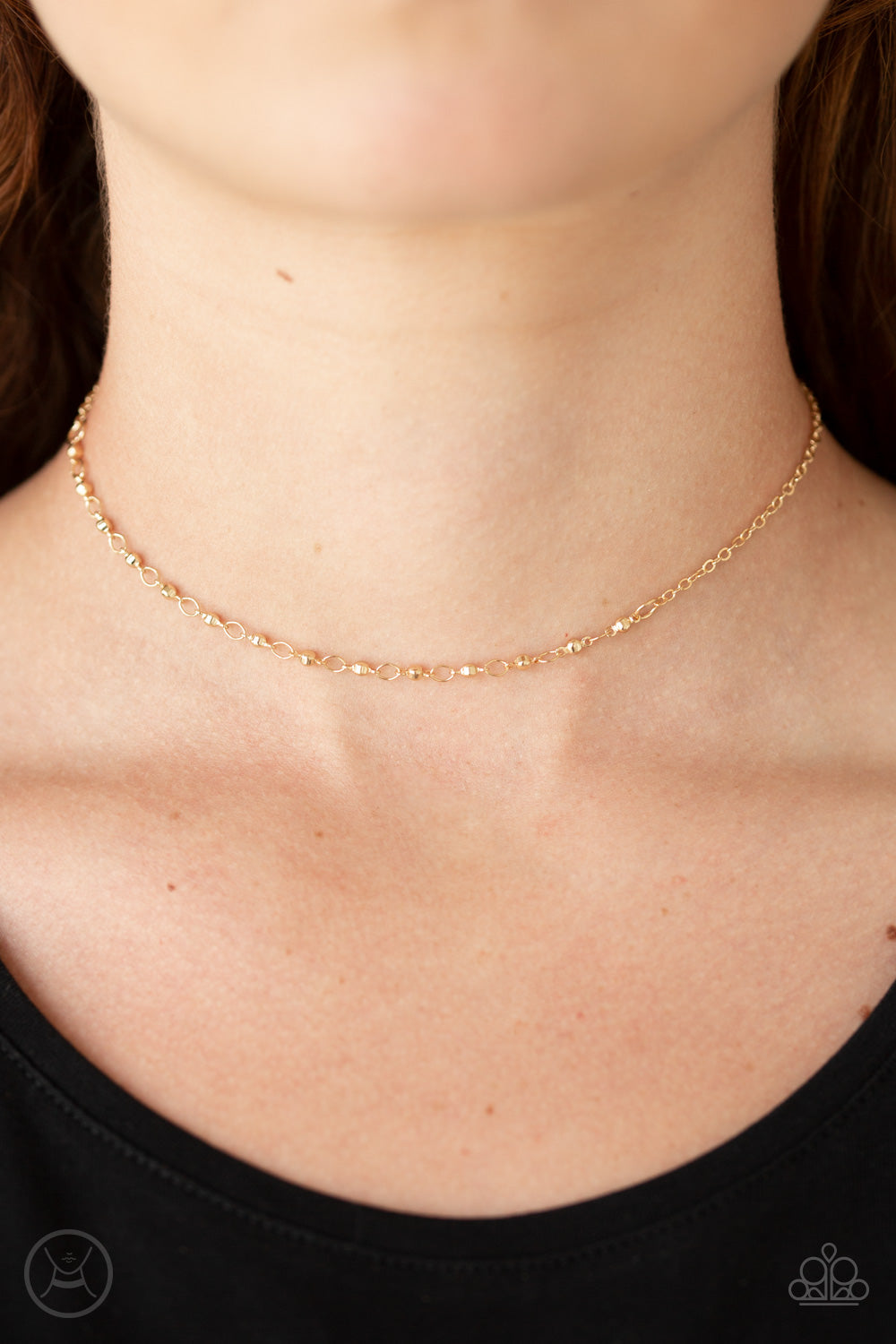 Paparazzi- Take A Risk - Gold Choker Necklace