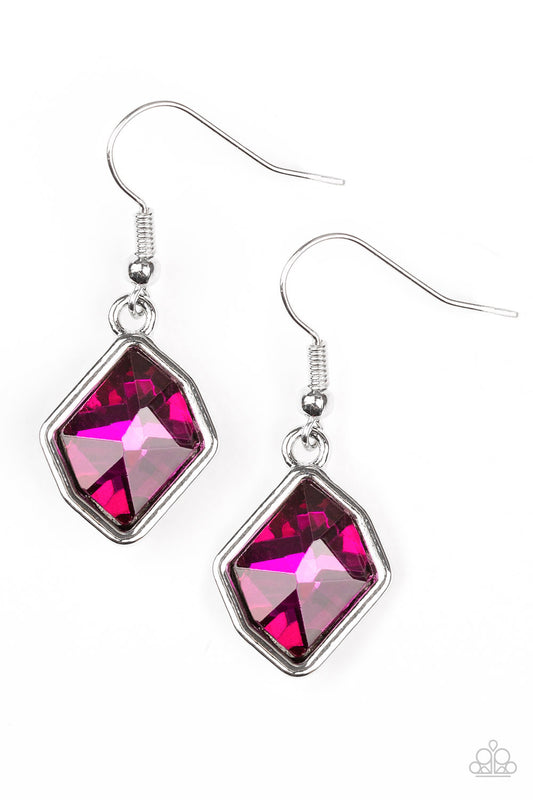 Paparazzi - Glow It Up - Pink Earrings