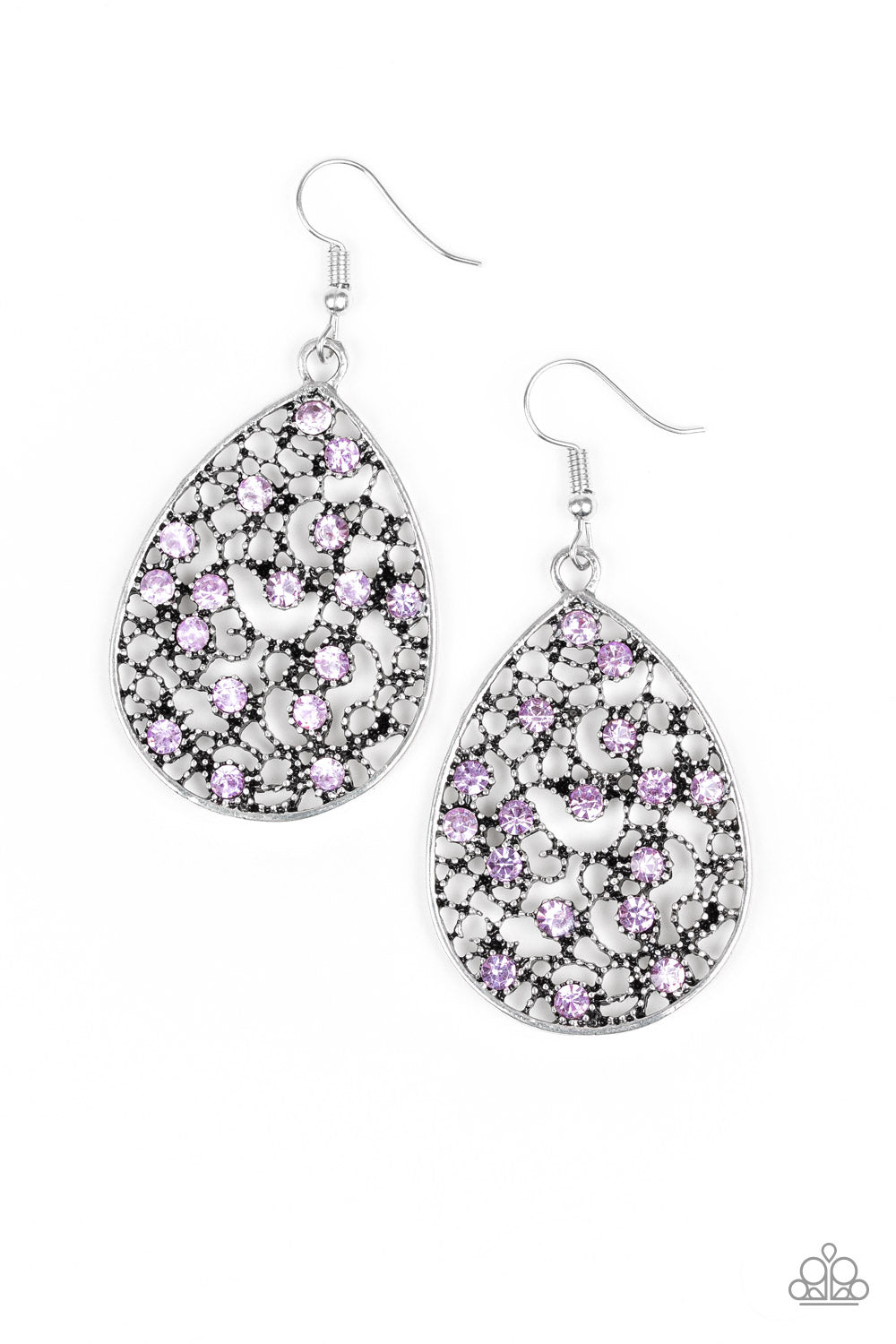 Paparazzi - Dazzling Dew - Purple Earrings