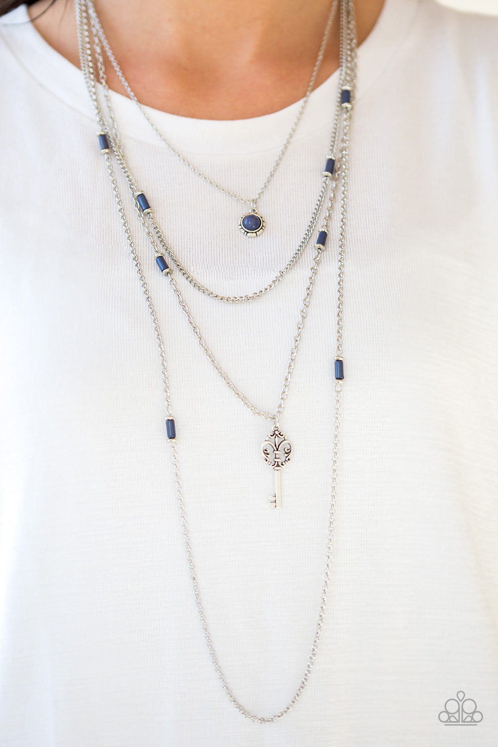 Paparazzi - Key Keynote - Blue Necklace