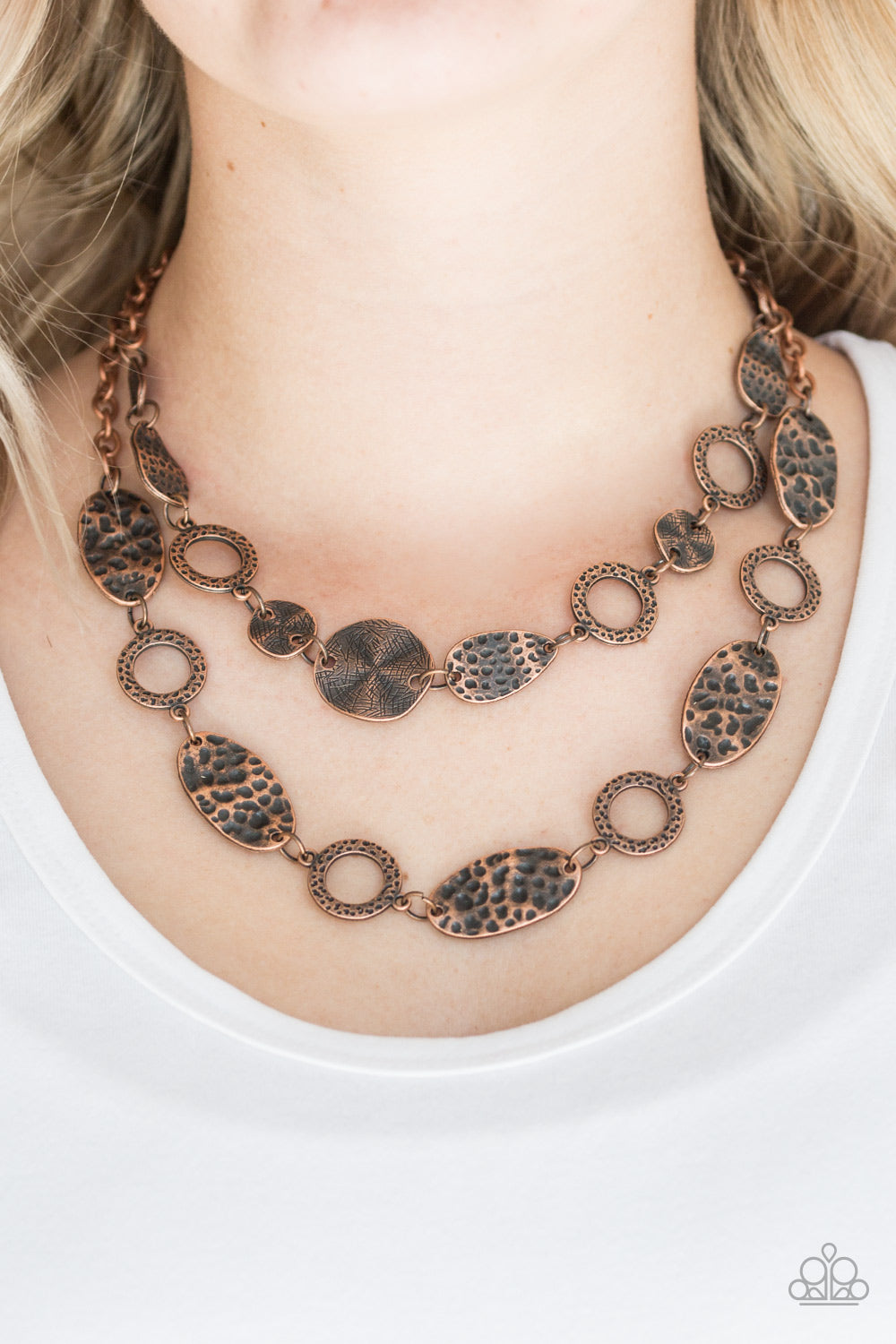 Paparazzi - Trippin On Texture - Copper Necklace