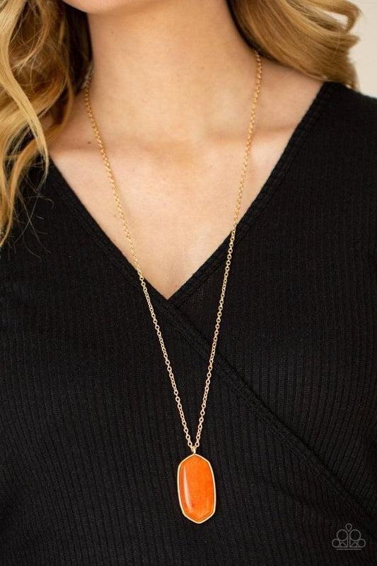 Paparazzi - Elemental Elegance Orange Necklace