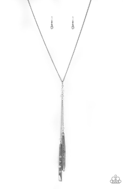 Paparazzi- Timeless Tassels - White Necklace