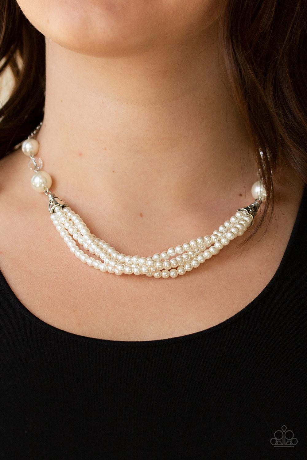 Paparazzi - One-WOMAN Show - White Necklace