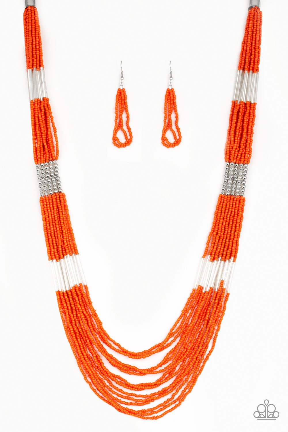 Paparazzi - Let It BEAD - Orange Necklace