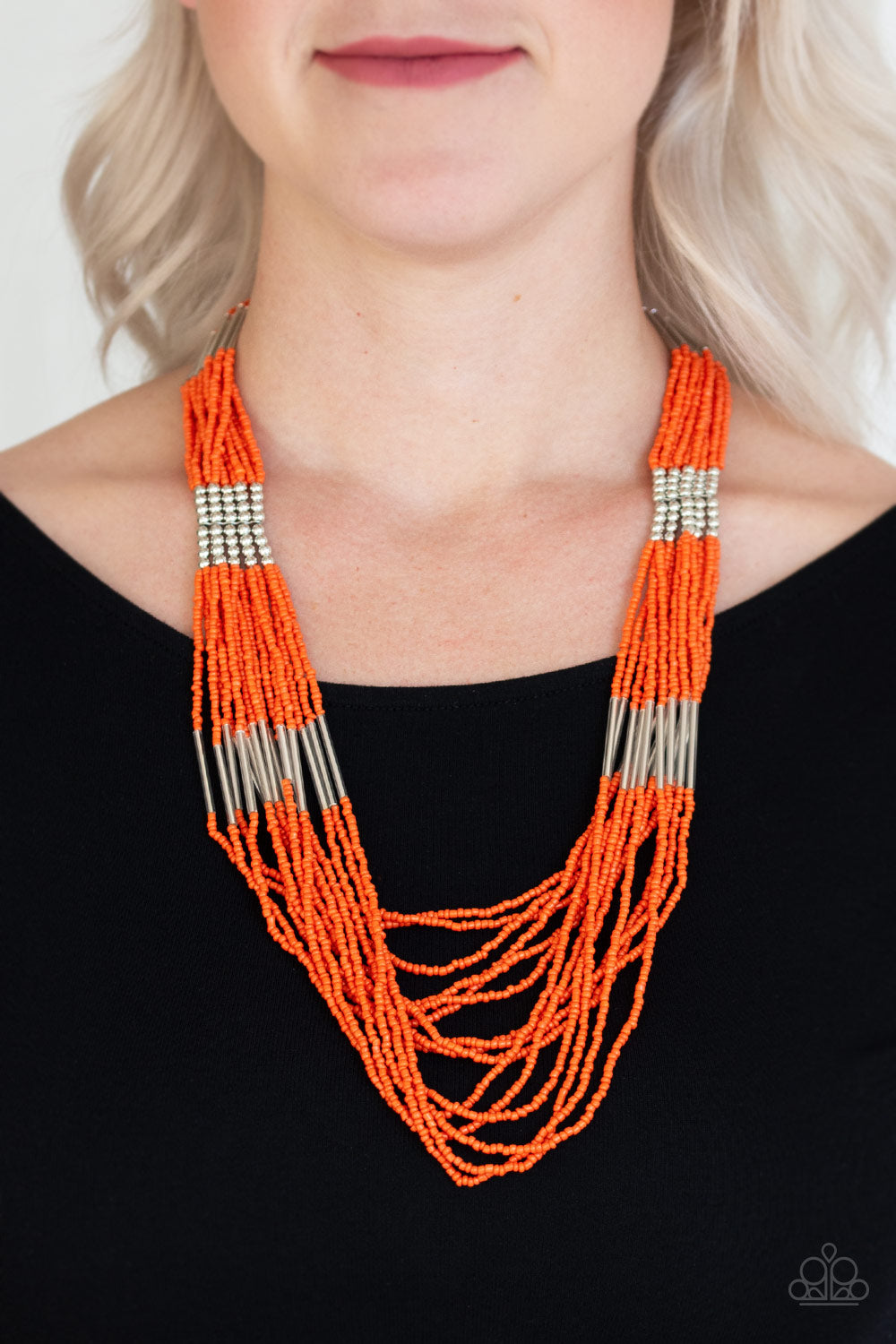 Paparazzi - Let It BEAD - Orange Necklace