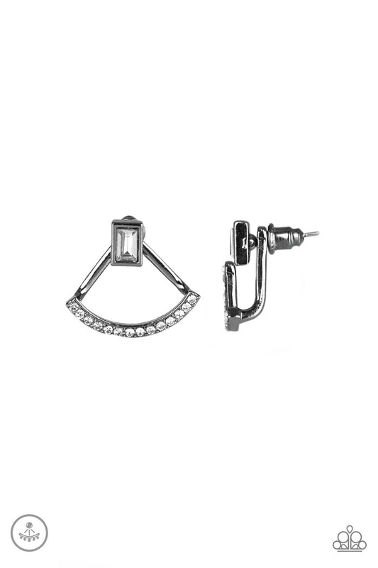 Paparazzi- Delicate Arches - Black Earrings