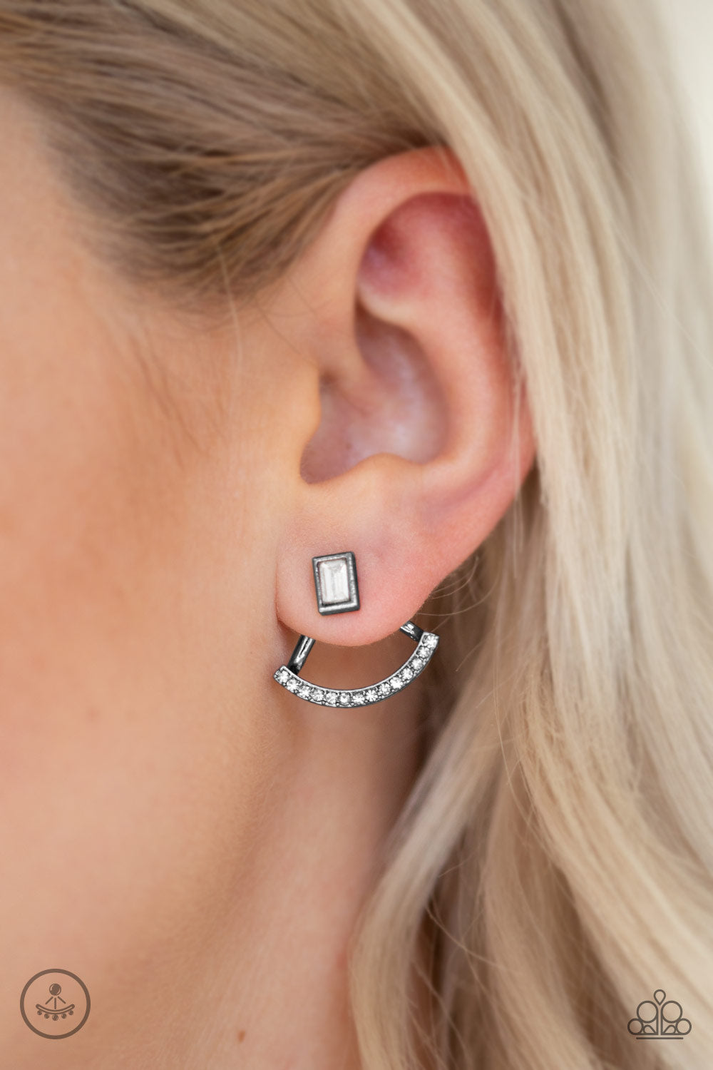 Paparazzi- Delicate Arches - Black Earrings