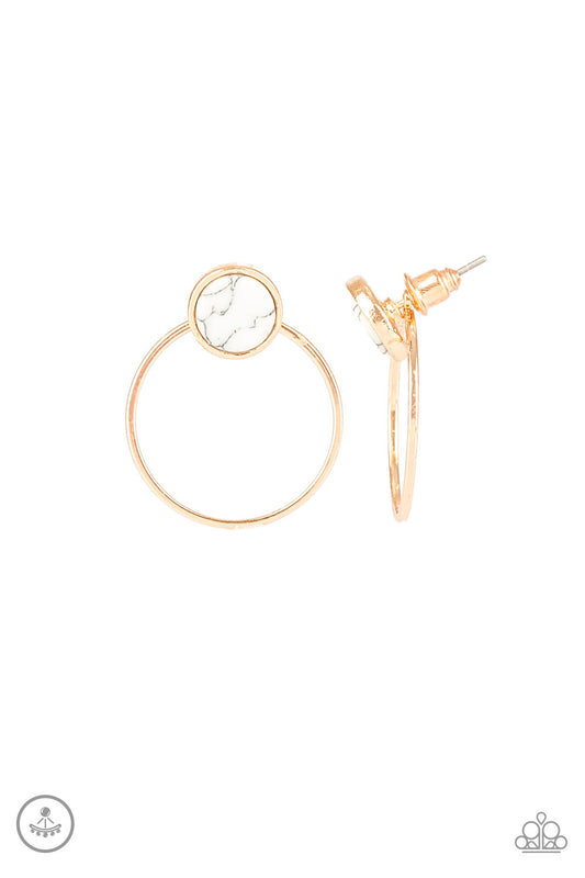 Paparazzi - Simply Stone Dweller - Gold Post Earrings