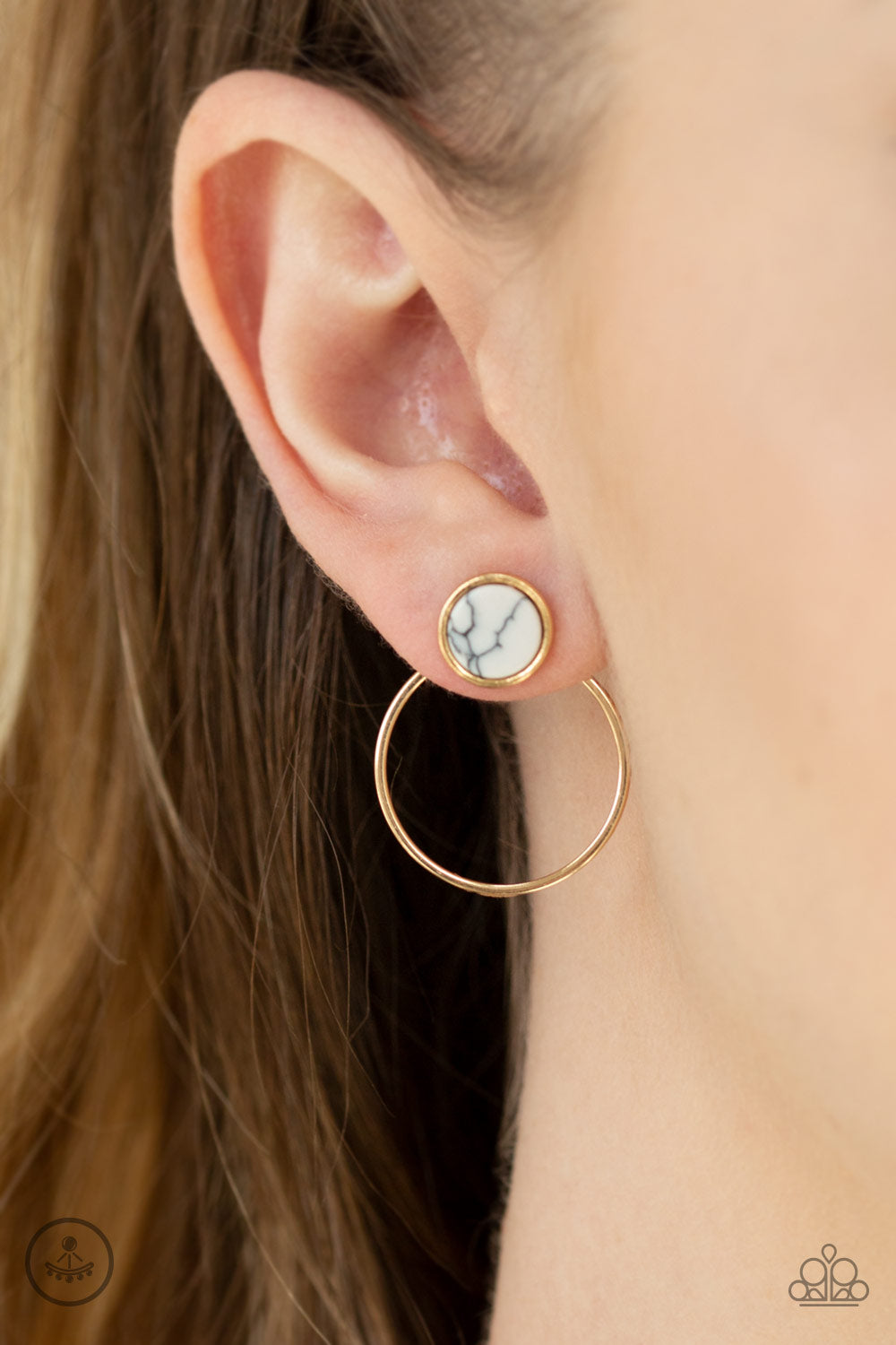 Paparazzi - Simply Stone Dweller - Gold Post Earrings