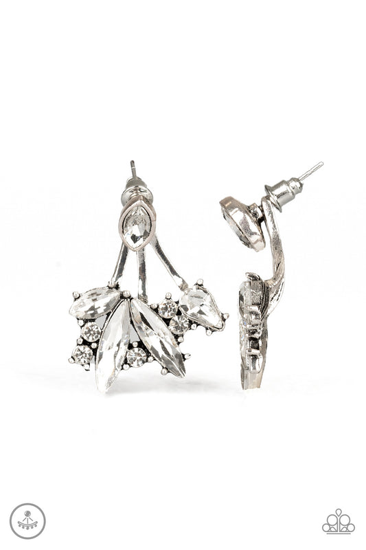 Paparazzi- Deco Dynamite - White Earrings