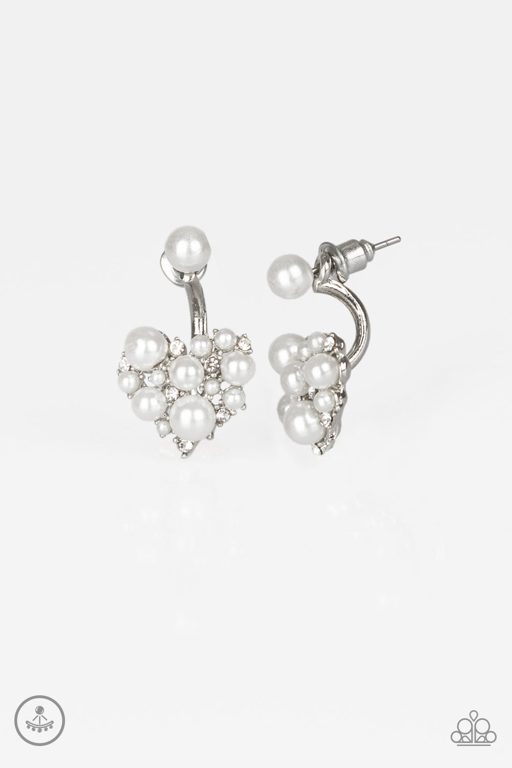 Paparazzi - Star-Studded Success - White Post Earrings