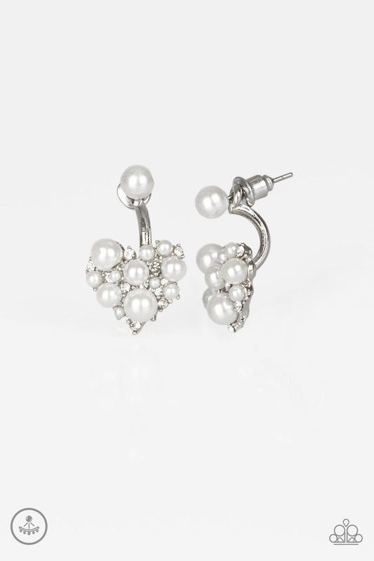 Paparazzi - Star-Studded Success - White Post Earrings