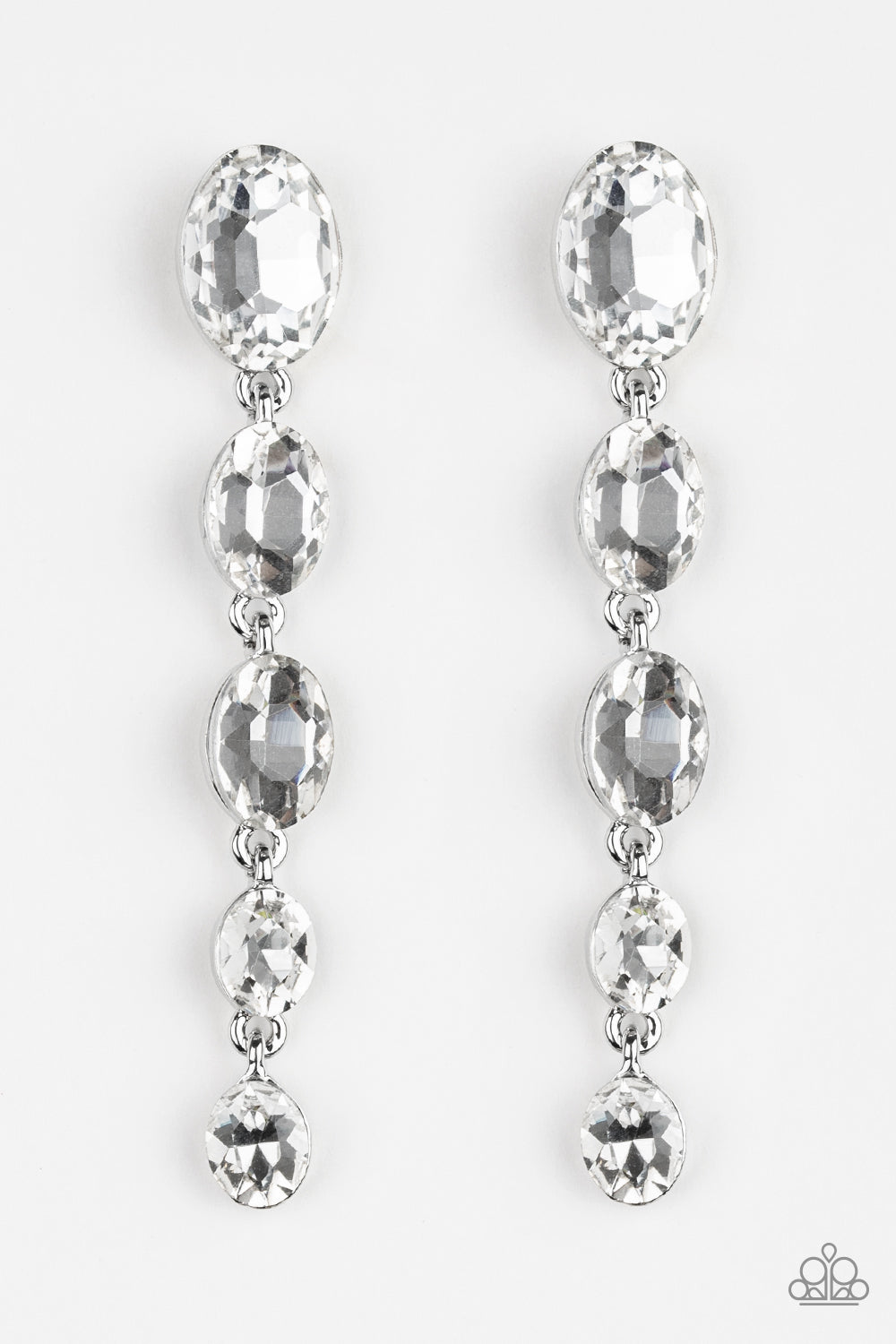 Paparazzi - Red Carpet Radiance - White Earrings
