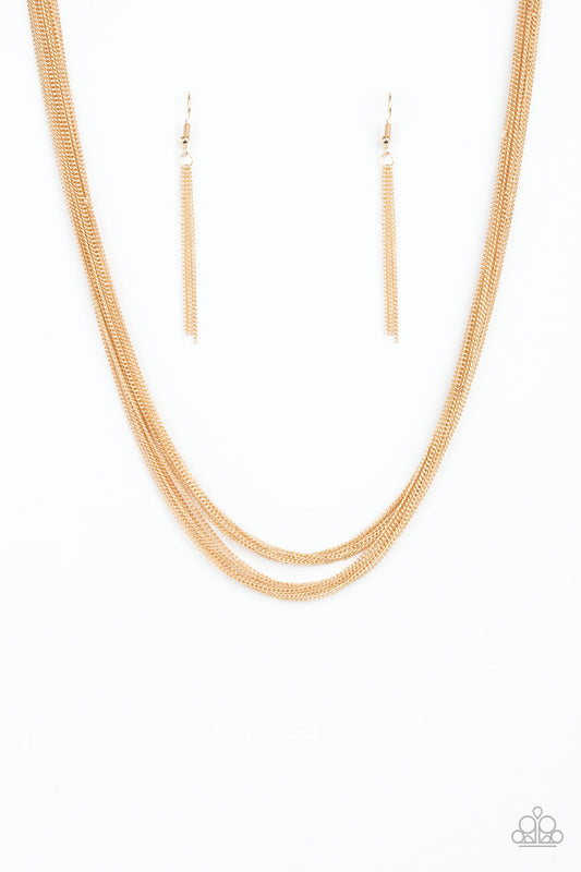 Paparazzi- Backstage Bravado - Gold Necklace