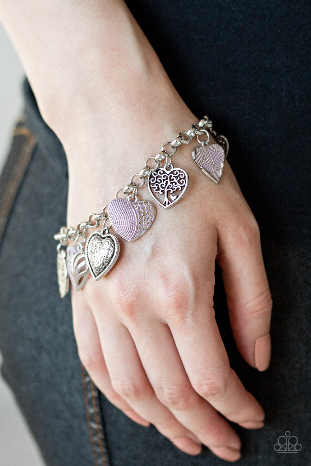 Paparazzi- Grow Love - Purple Necklace and Garden Hearts - Purple Bracelet Set