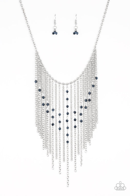 Paparazzi - First Class Fringe - Blue Necklace