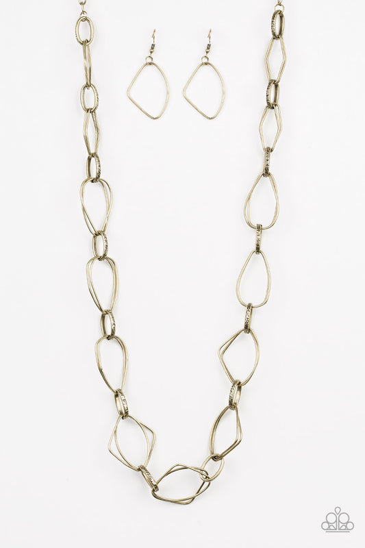 Paparazzi - Attitude Adjustment - Brass Necklace