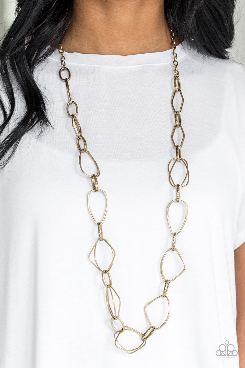 Paparazzi - Attitude Adjustment - Brass Necklace