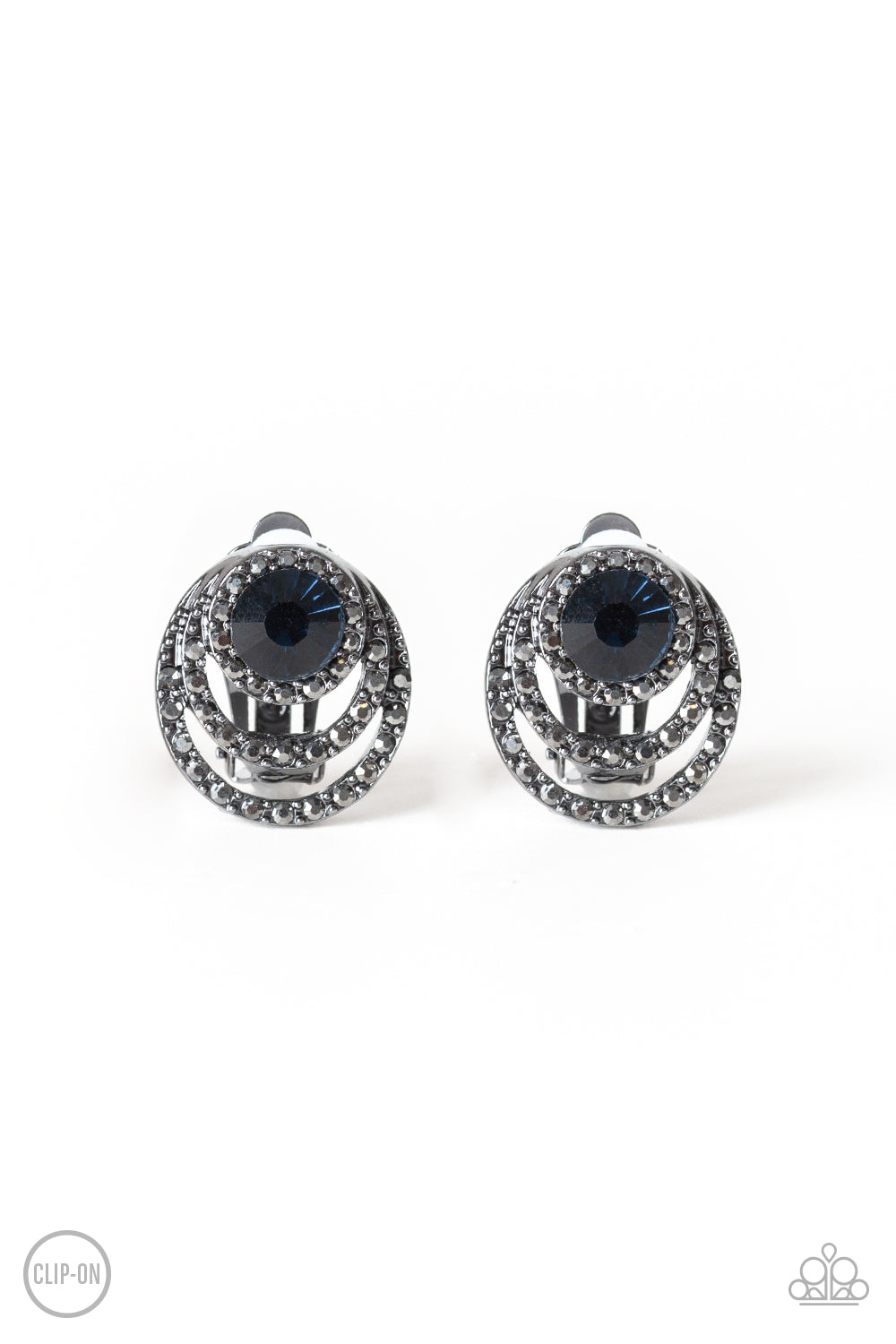 Paparazzi - Epic Epicenter - Blue Clip-On Earrings