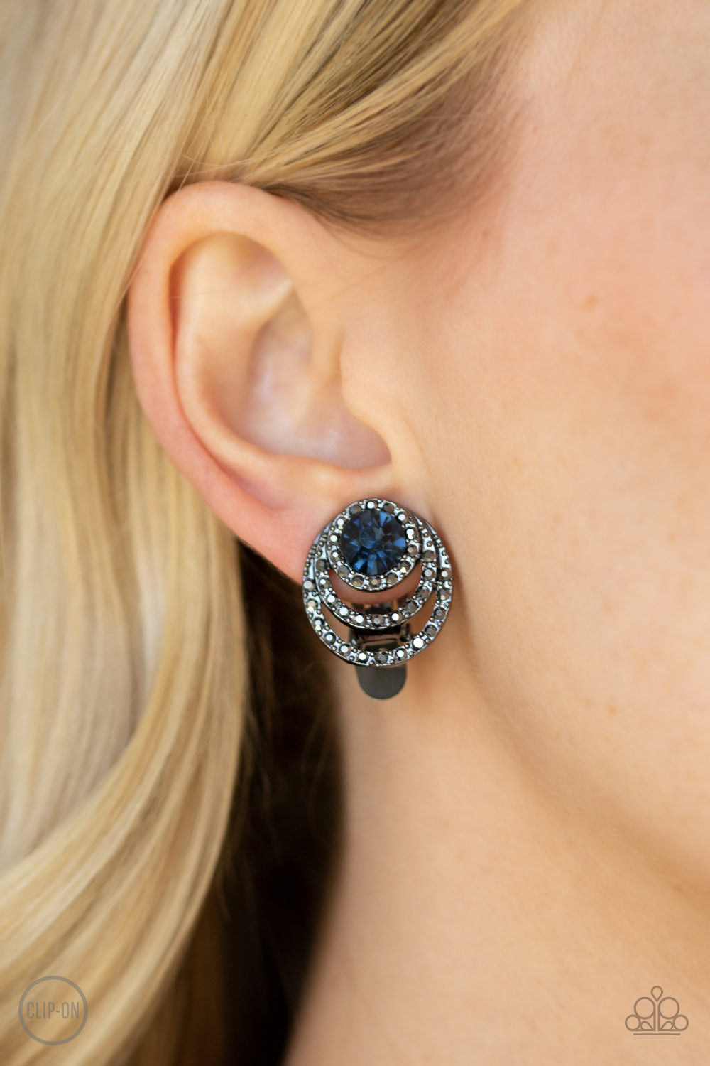 Paparazzi - Epic Epicenter - Blue Clip-On Earrings