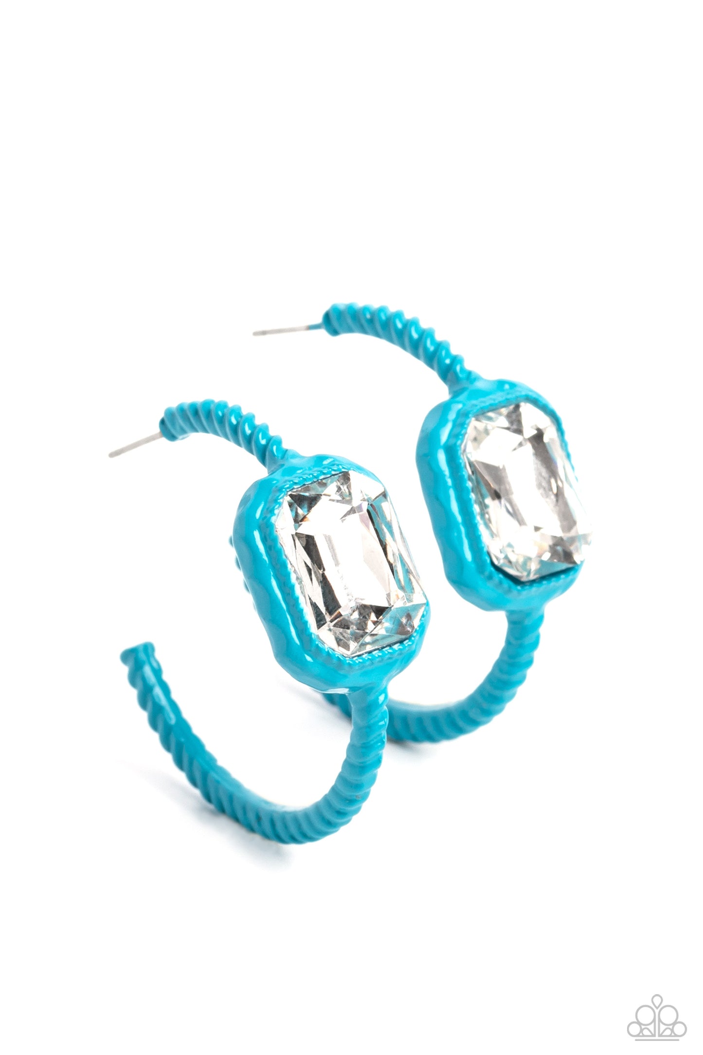 Paparazzi - Call Me TRENDY - Blue Hoop Earrings