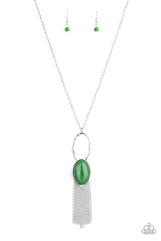 Paparazzi- Dewy Desert - Green Necklace