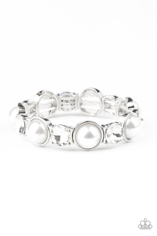 Paparazzi - Elegant Entertainment - White Bracelet