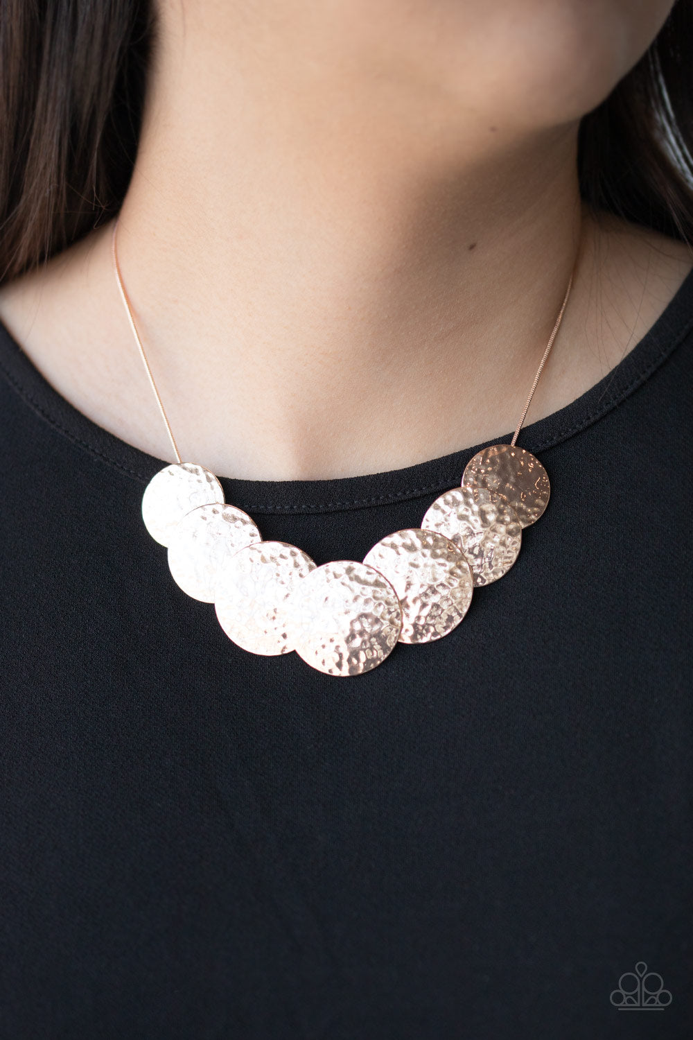 Paparazzi- RADIAL Waves - Rose Gold Necklace