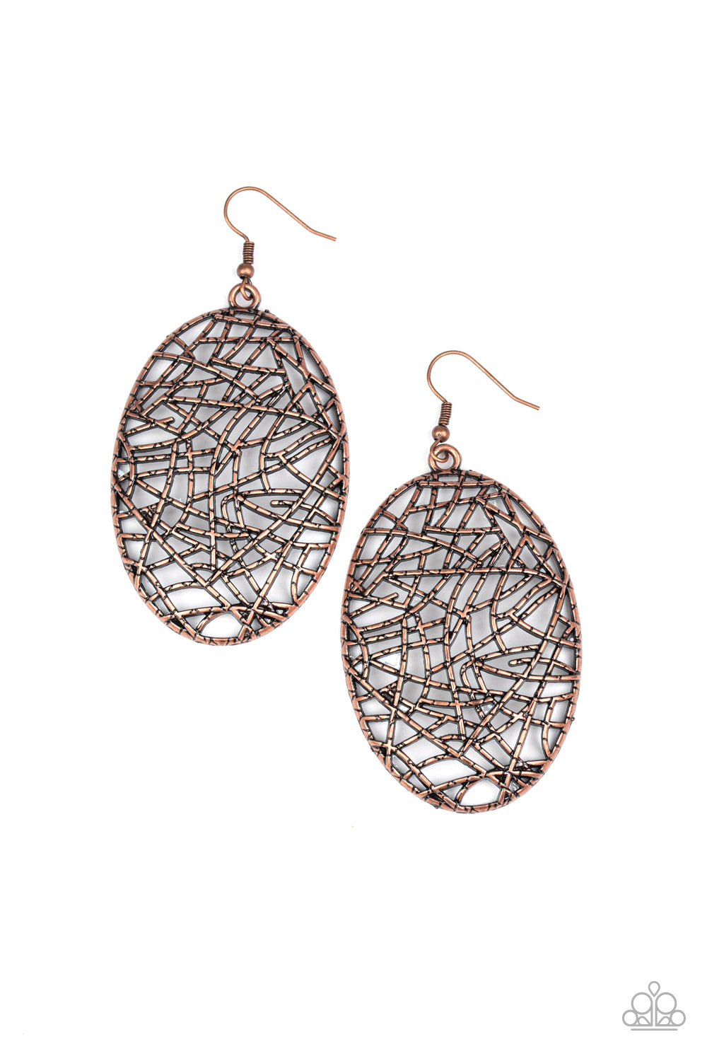 Paparazzi - Way Out of Line - Copper Earrings