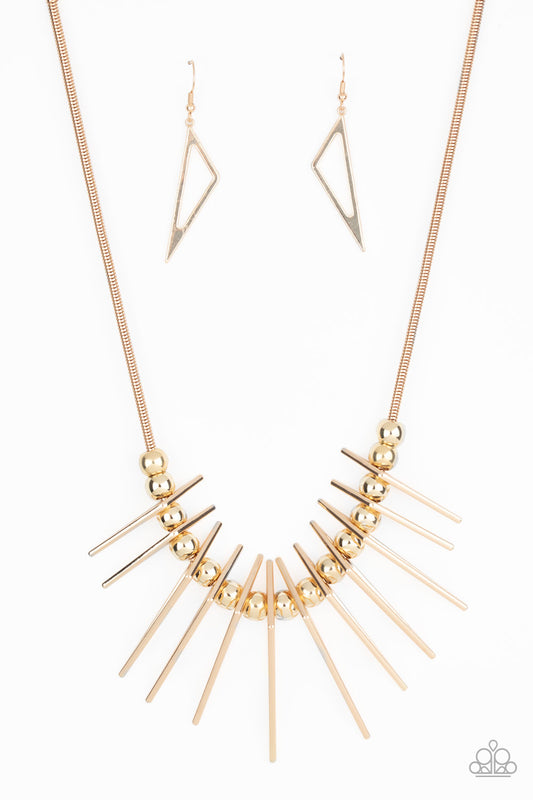 Paparazzi- Fully Charged - Gold Necklace
