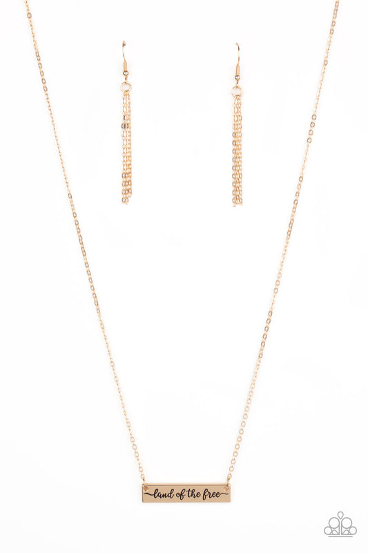 Paparazzi - Land Of The Free - Gold Necklace