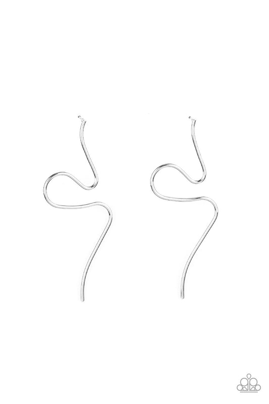 Paparazzi - Heavy Metal Minimalist - Silver Earrings