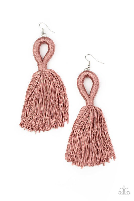 Paparazzi - Tassels and Tiaras - Pink Earrings