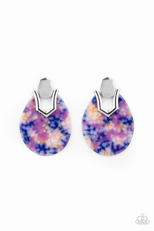 Paparazzi- HAUTE Flash - Blue Earrings