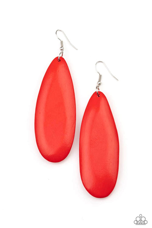 Paparazzi - Tropical Ferry - Red Earrings