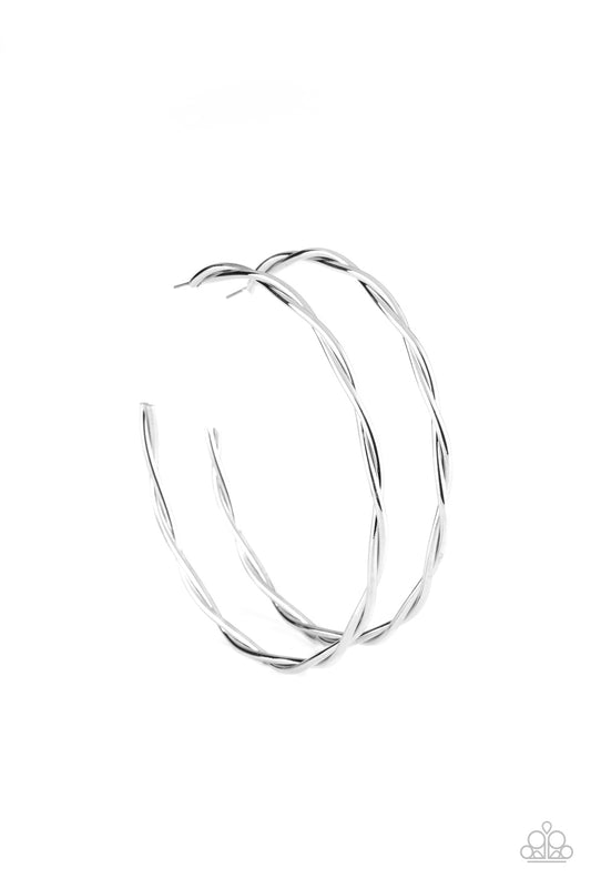 Paparazzi - Out of Control Curves - Silver Earrings
