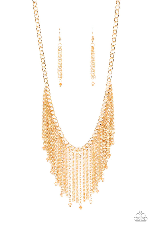 Paparazzi- Cue The Fireworks - Gold Necklace