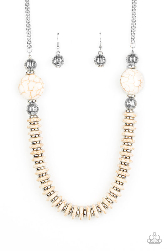 Paparazzi- Desert Revival - White Necklace and Eco Experience White Bracelet
