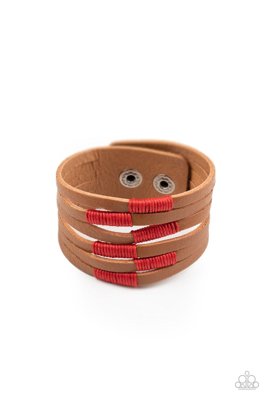 Paparazzi - Country Colors - Red Bracelet
