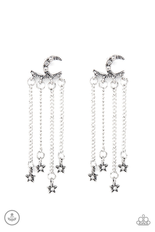 Paparazzi - Cosmic Goddess - White Earrings