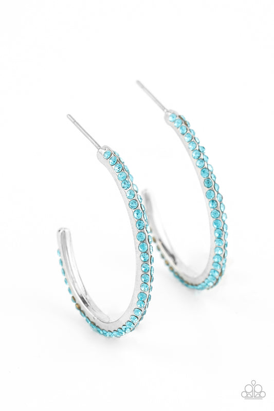 Paparazzi- Dont Think Twice - Blue Hoop Earrings