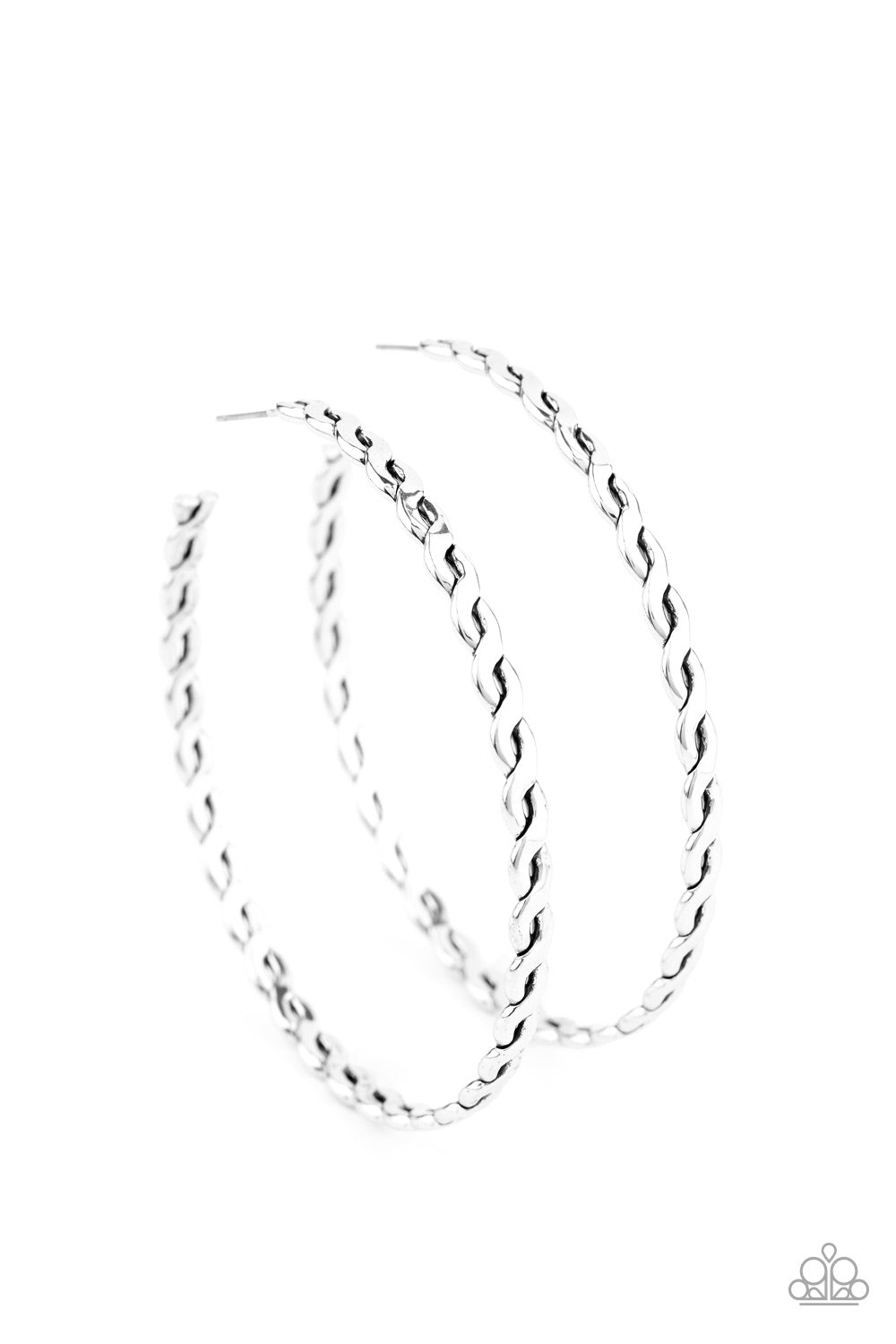 Paparazzi - Infinite Twist - Silver Earrings