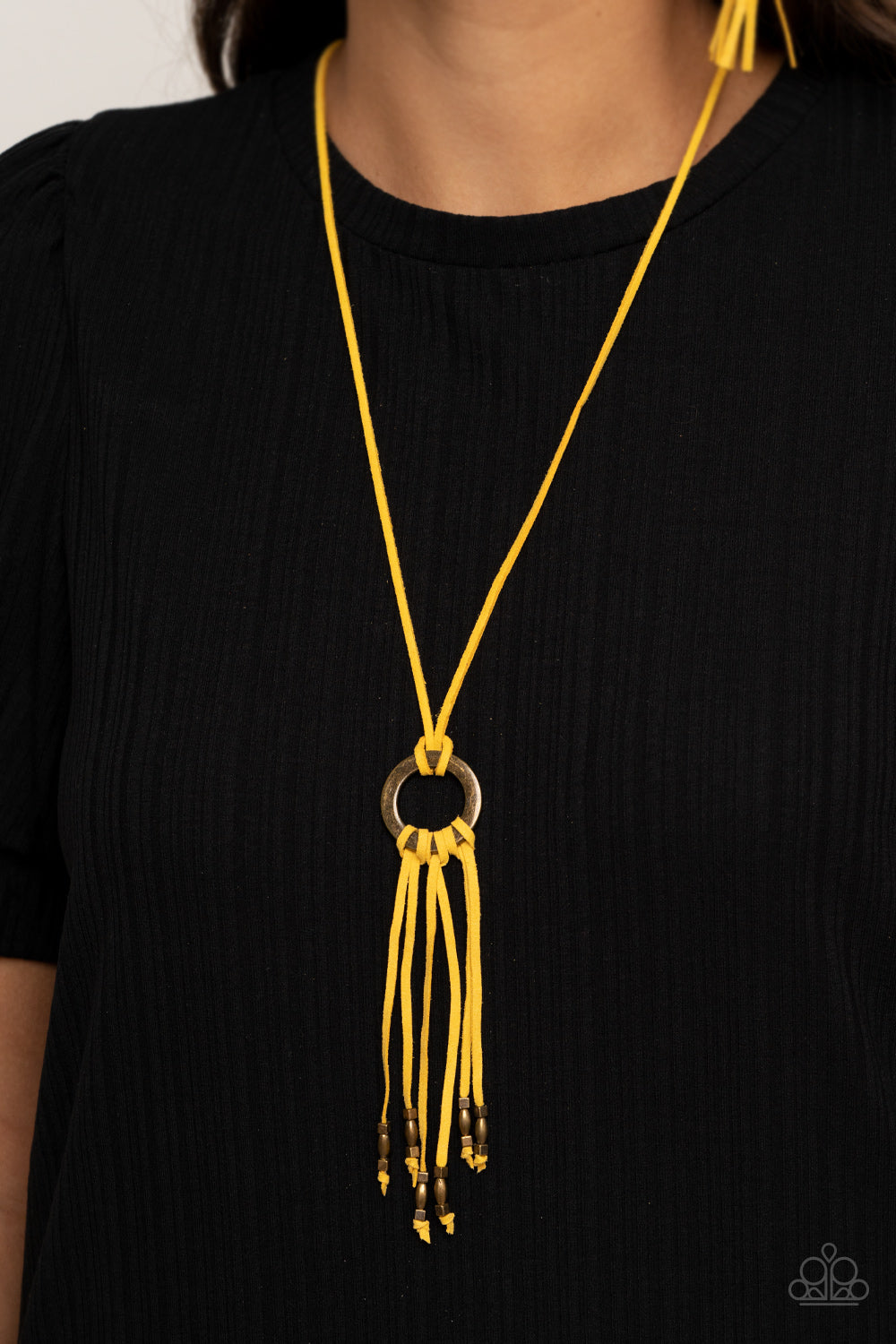 Paparazzi - Feel at HOMESPUN - Yellow Necklace