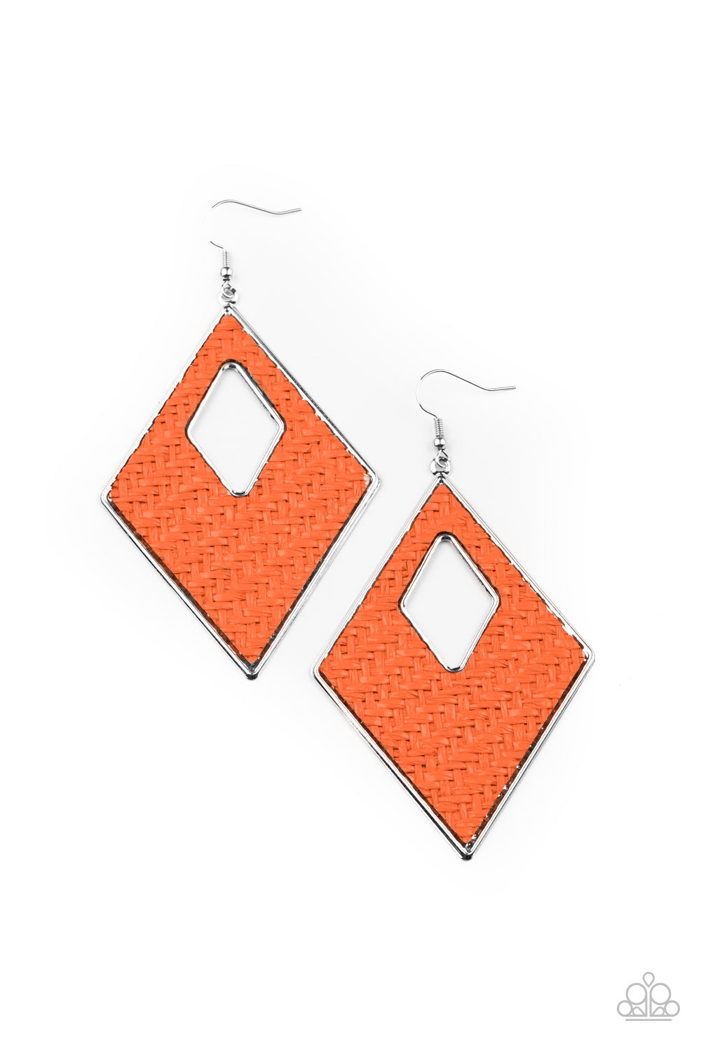Paparazzi - Woven Wanderer - Orange Earrings
