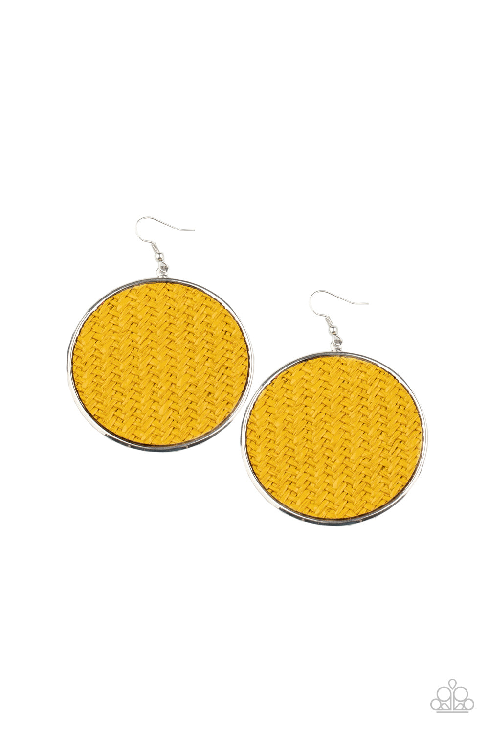 Paparazzi- Wonderfully Woven - Yellow Earrings