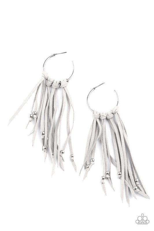 Paparazzi - No Place Like HOMESPUN - Silver Earrings