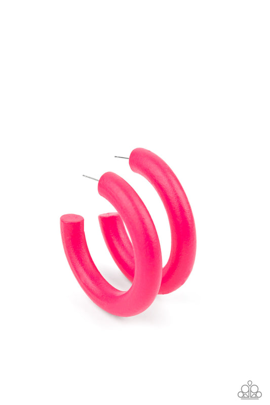 Paparazzi- Woodsy Wonder - Pink Earrings