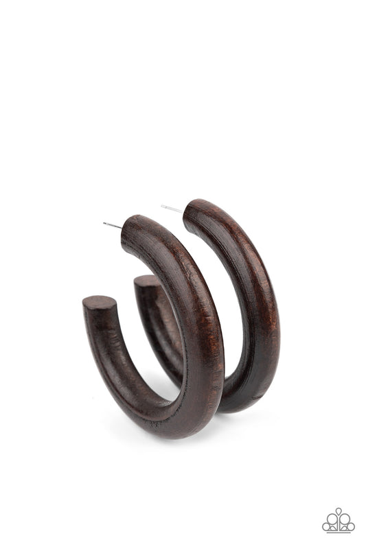 Paparazzi- Woodsy Wonder - Brown Earrings
